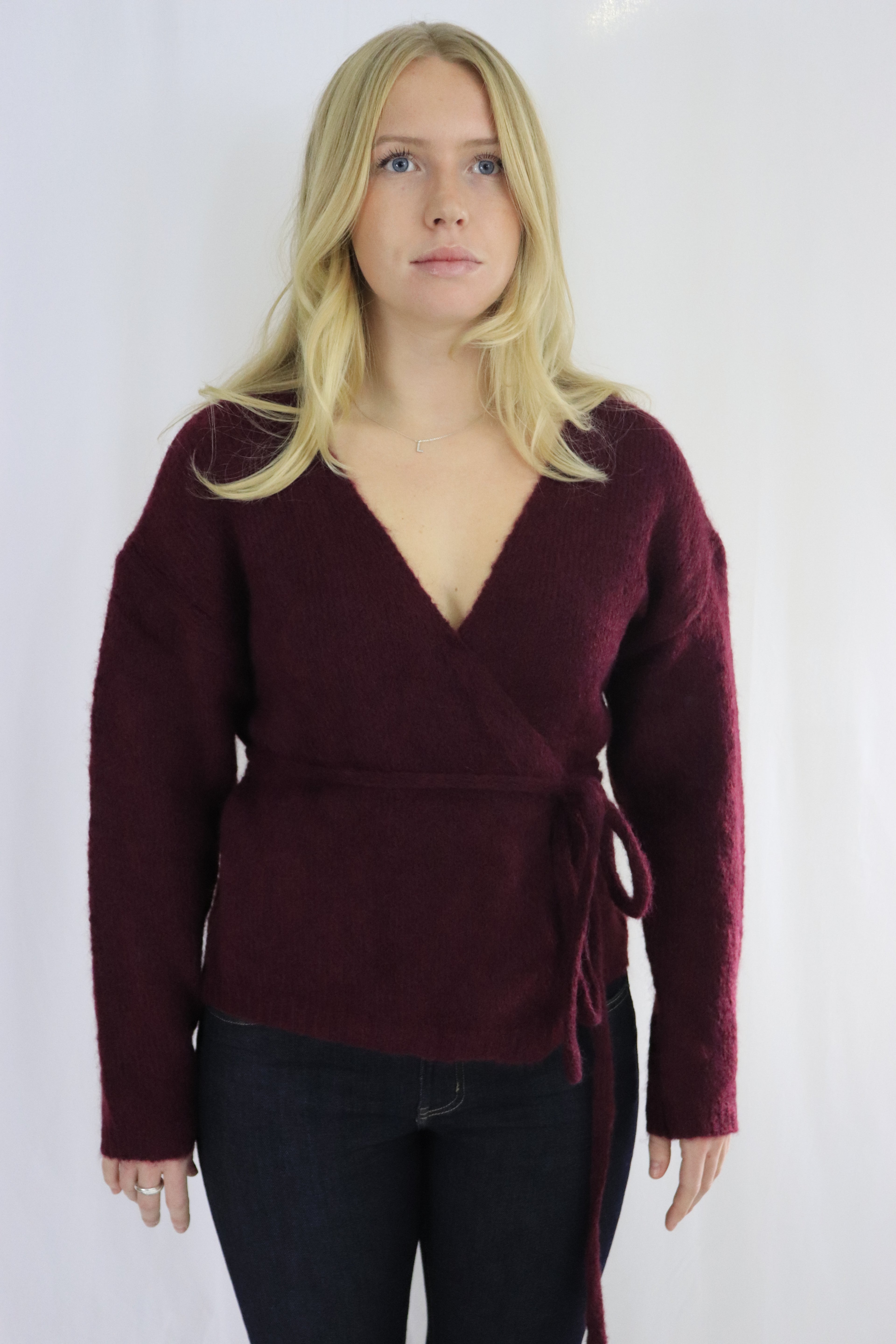 Wrap cardigan - Burgundy