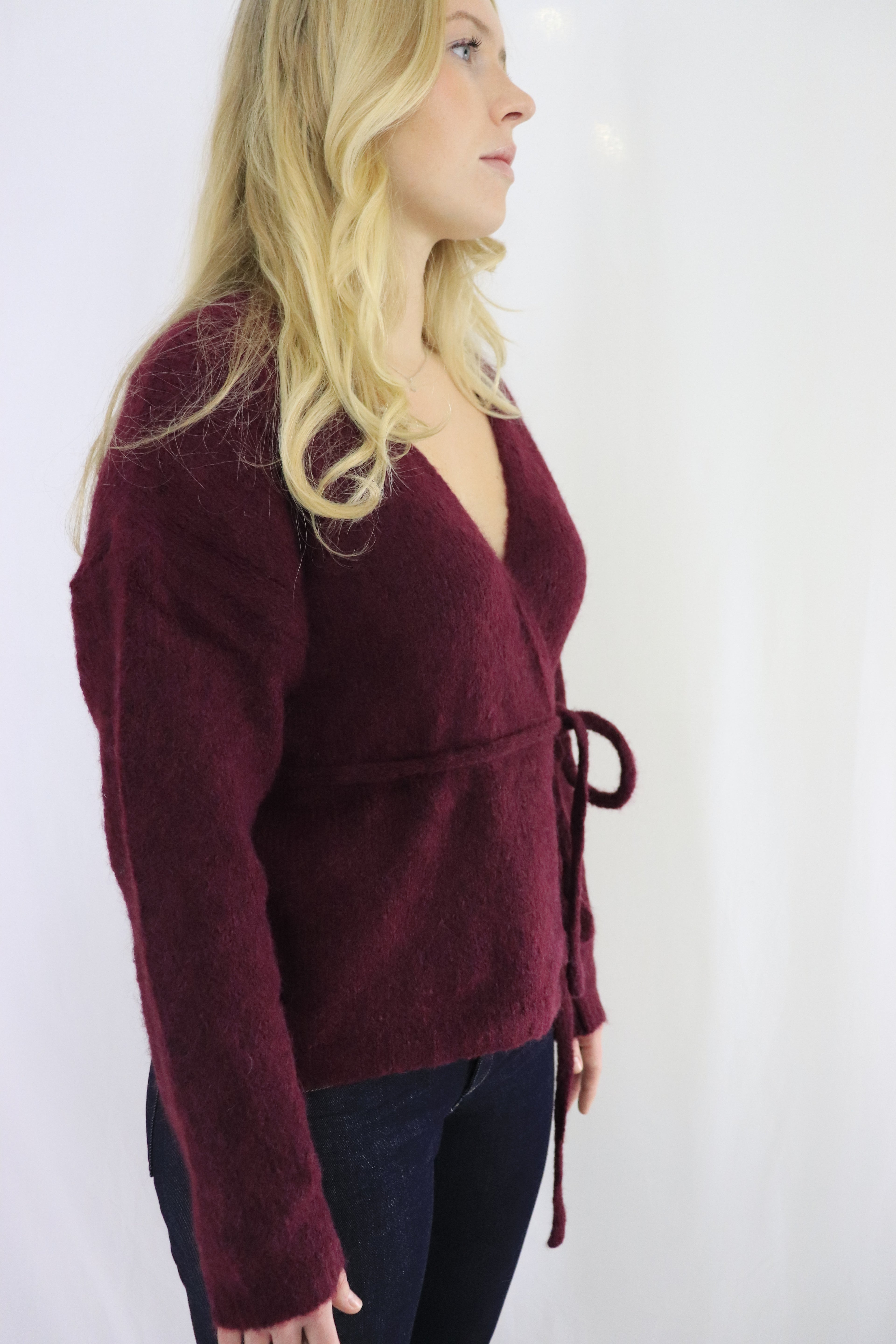 Wrap cardigan - Burgundy