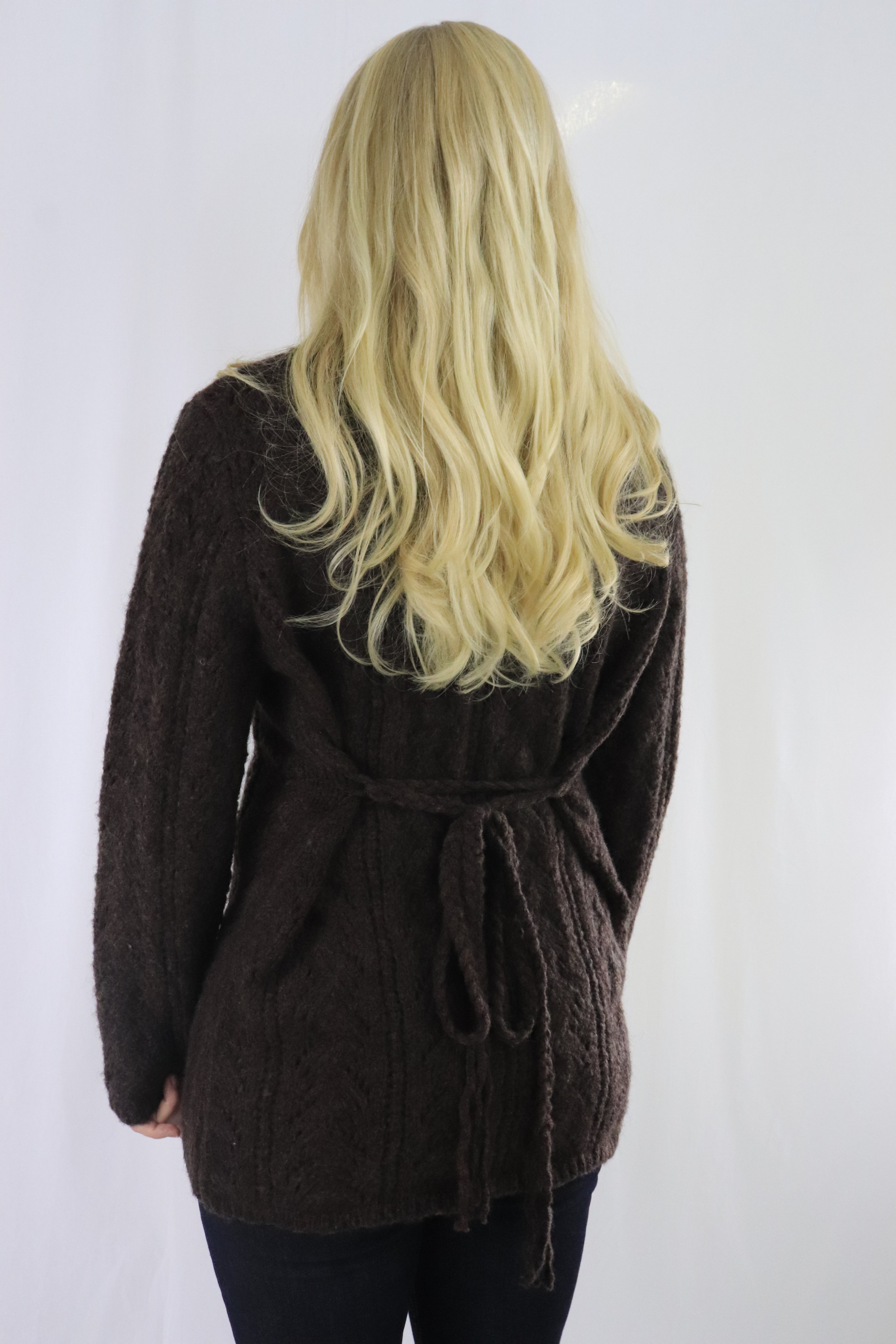 Tie waist pullover - Brun