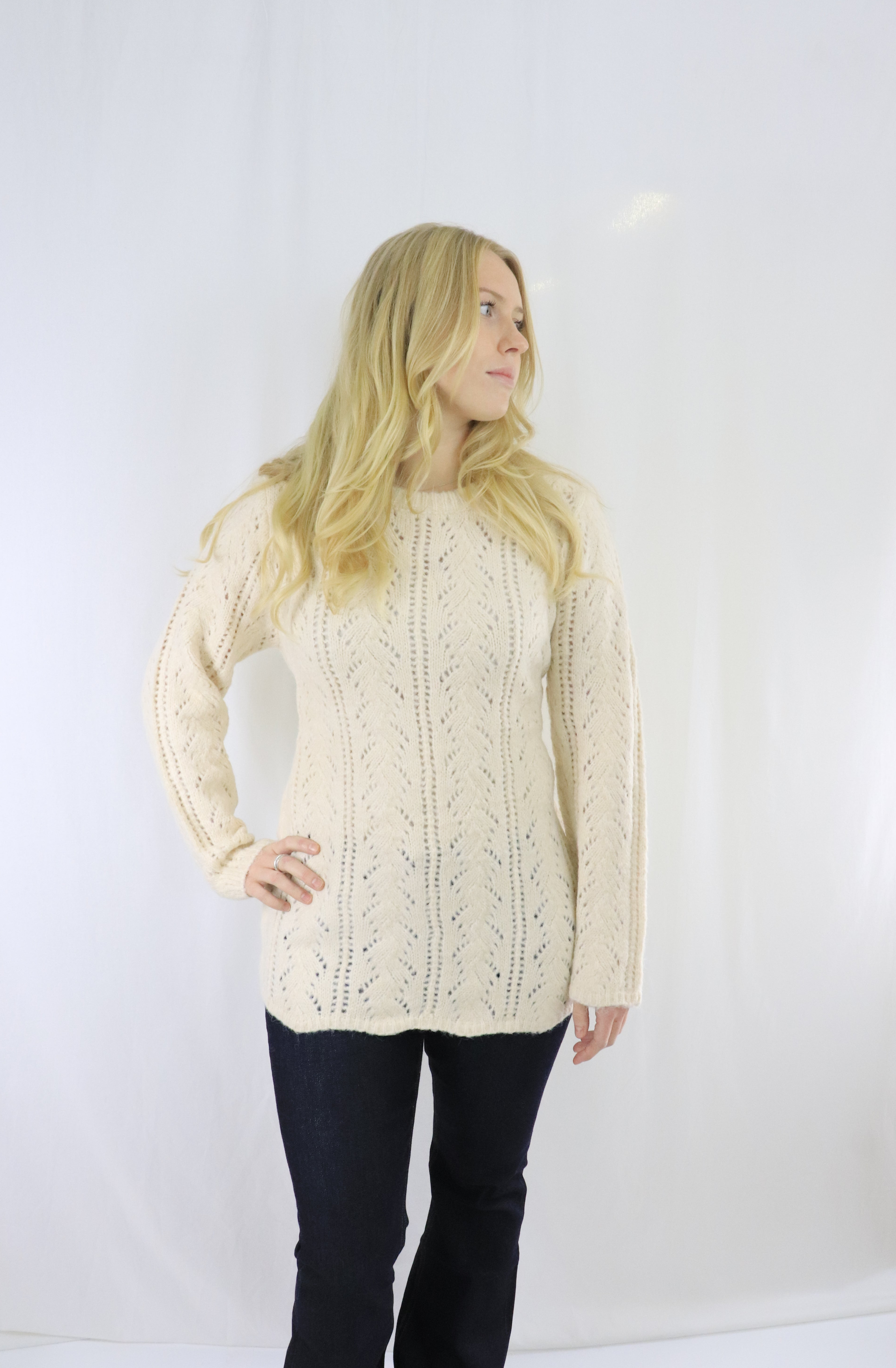 Tie waist pullover - Beige