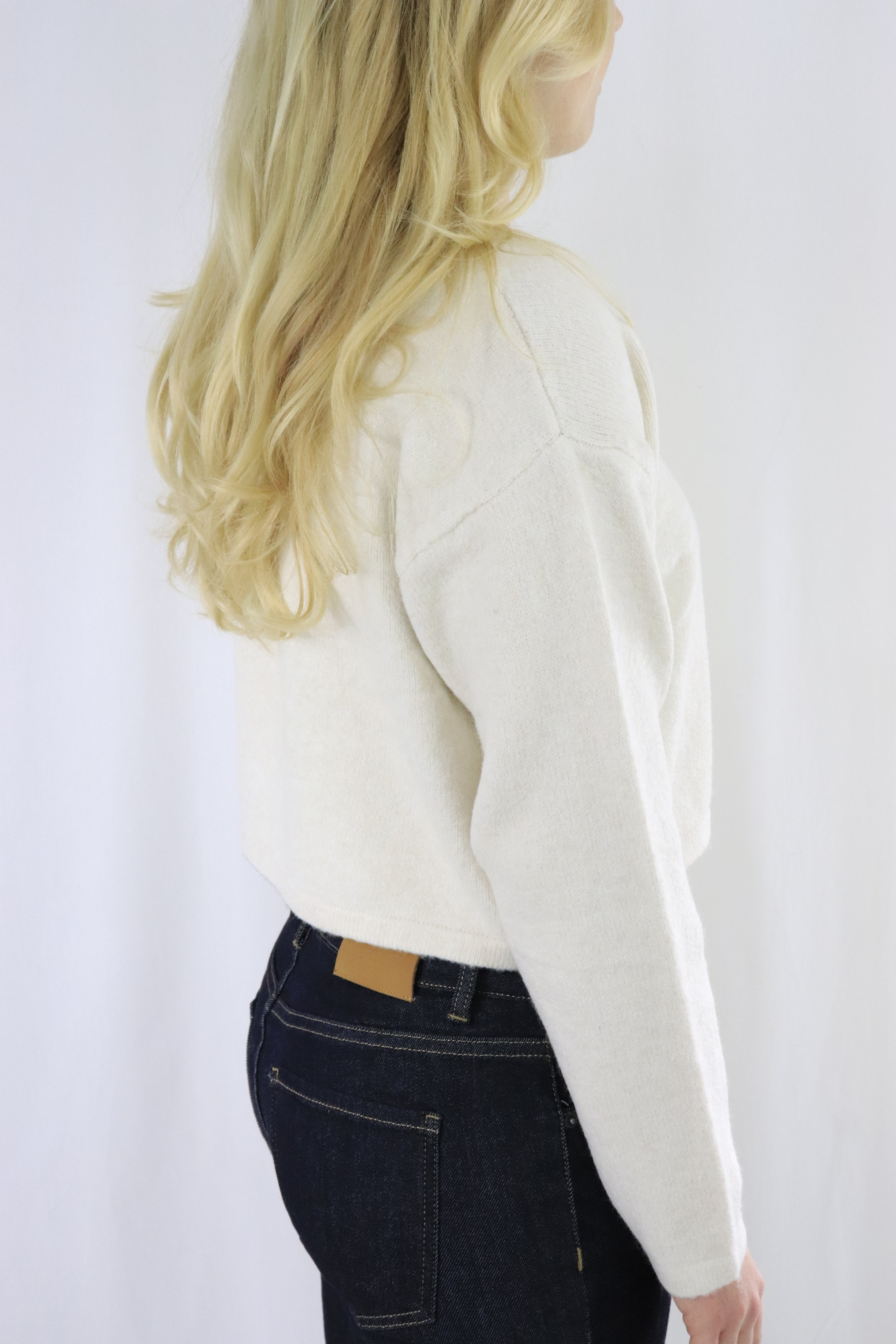Gold button cardigan - Cream