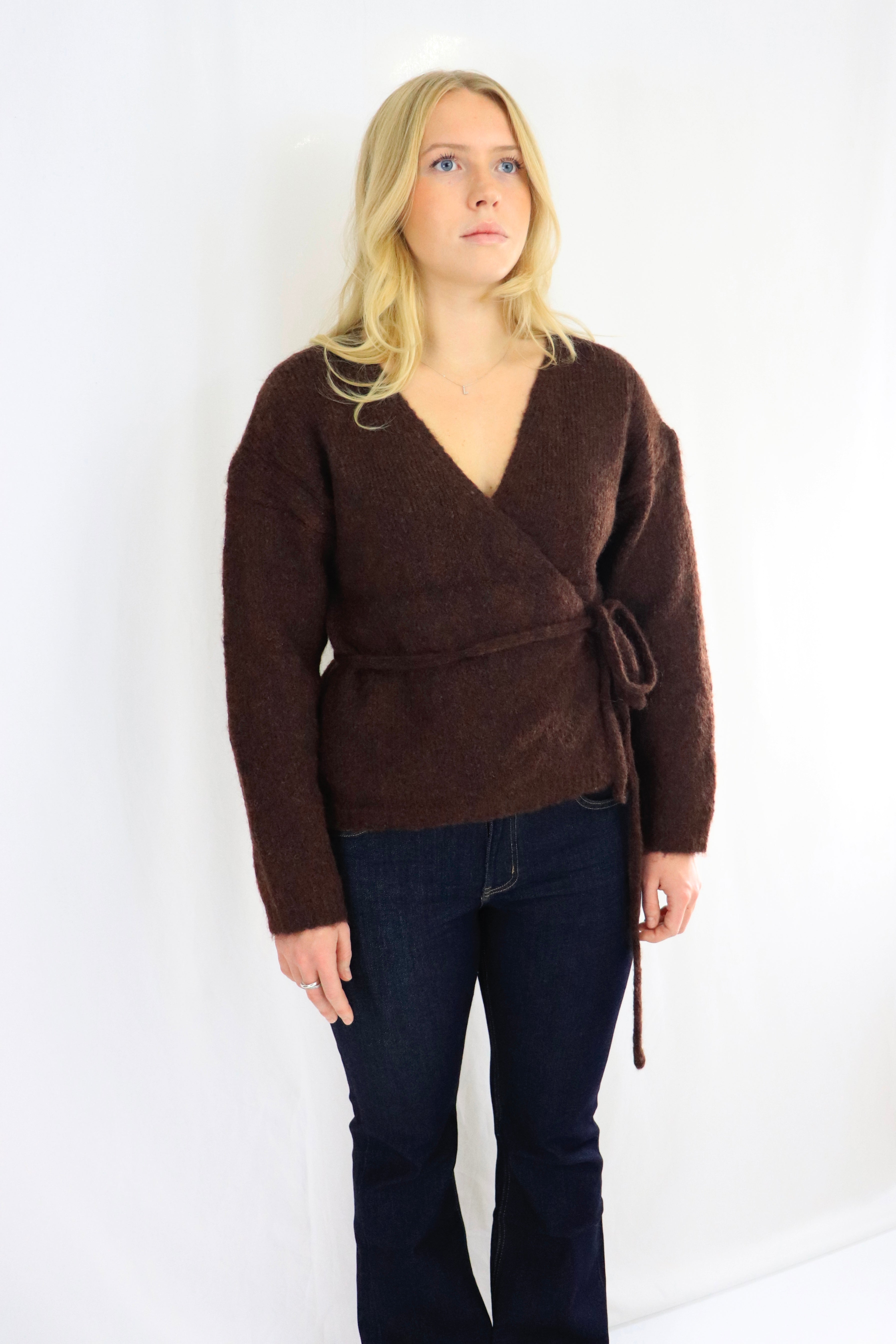 Wrap cardigan - Brun