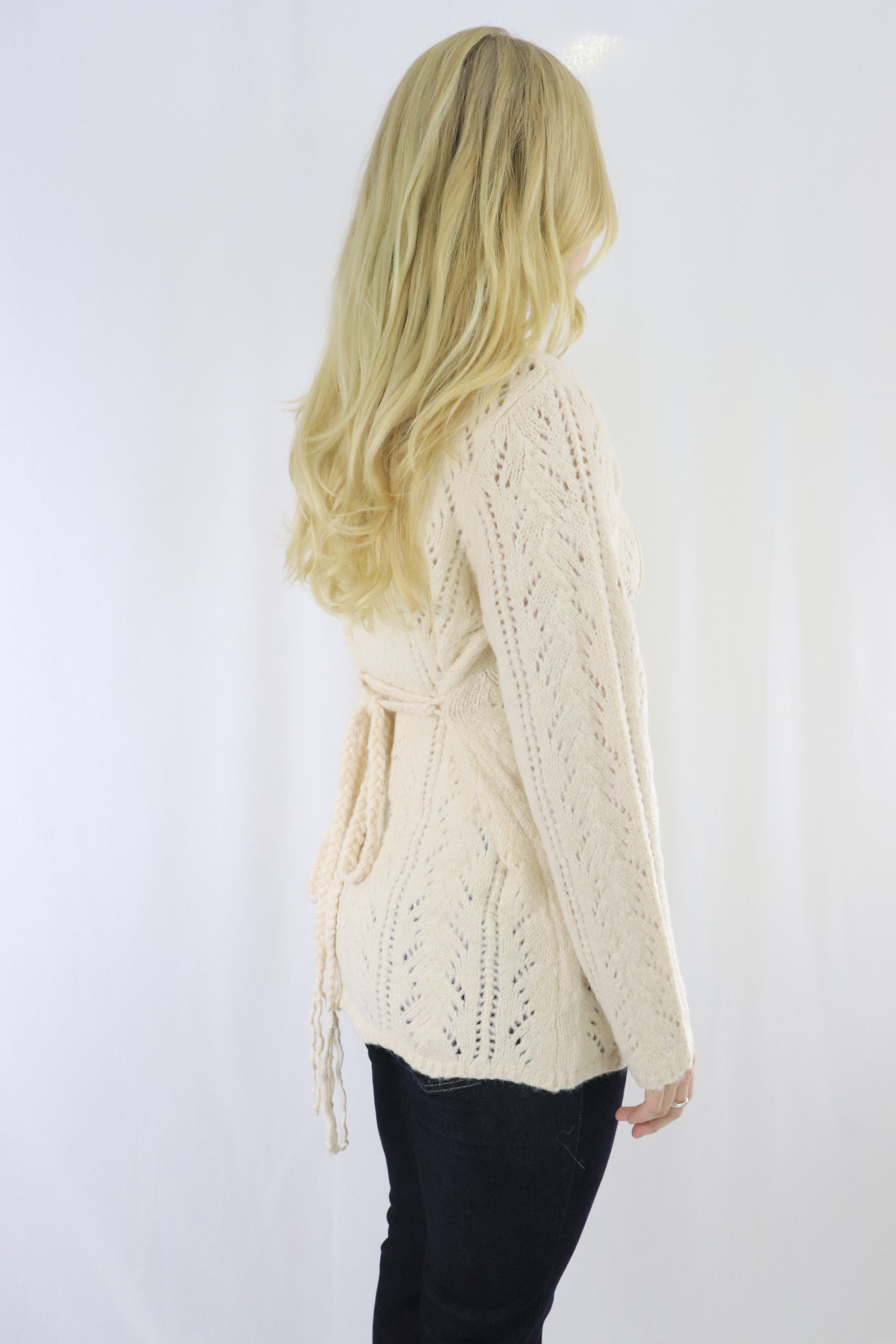 Tie waist pullover - Beige