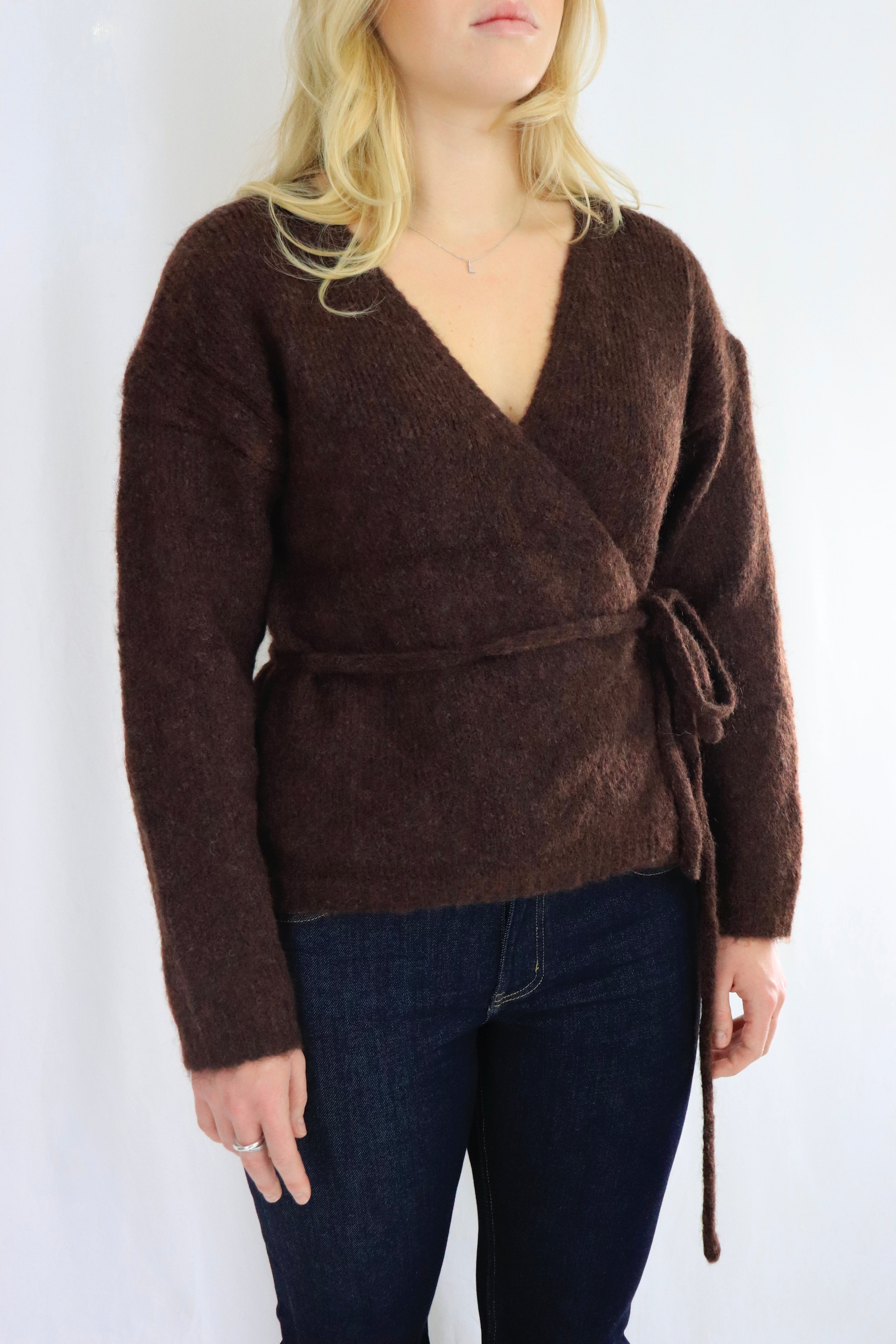 Wrap cardigan - Brun