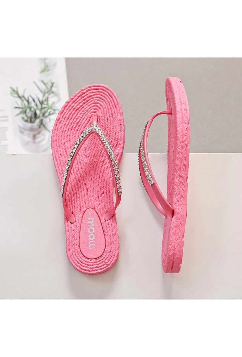 Flip Flops med strass - Rosa