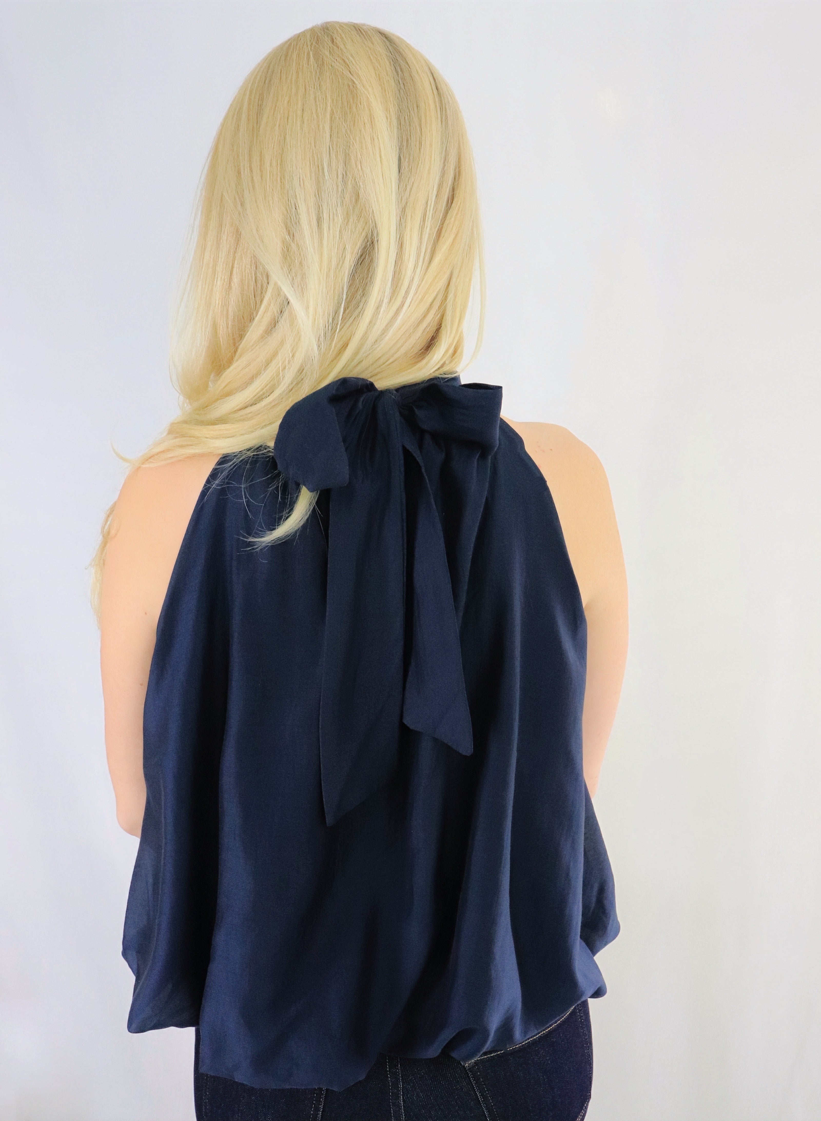 Topp med knytband - Navy