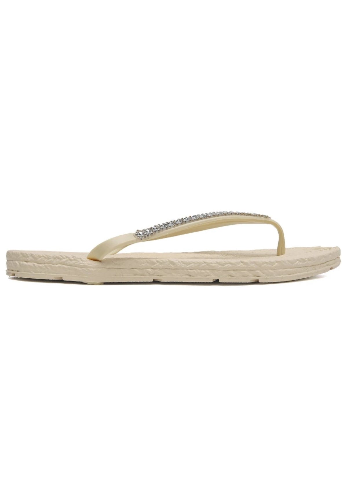 Flip Flops med strass - Beige