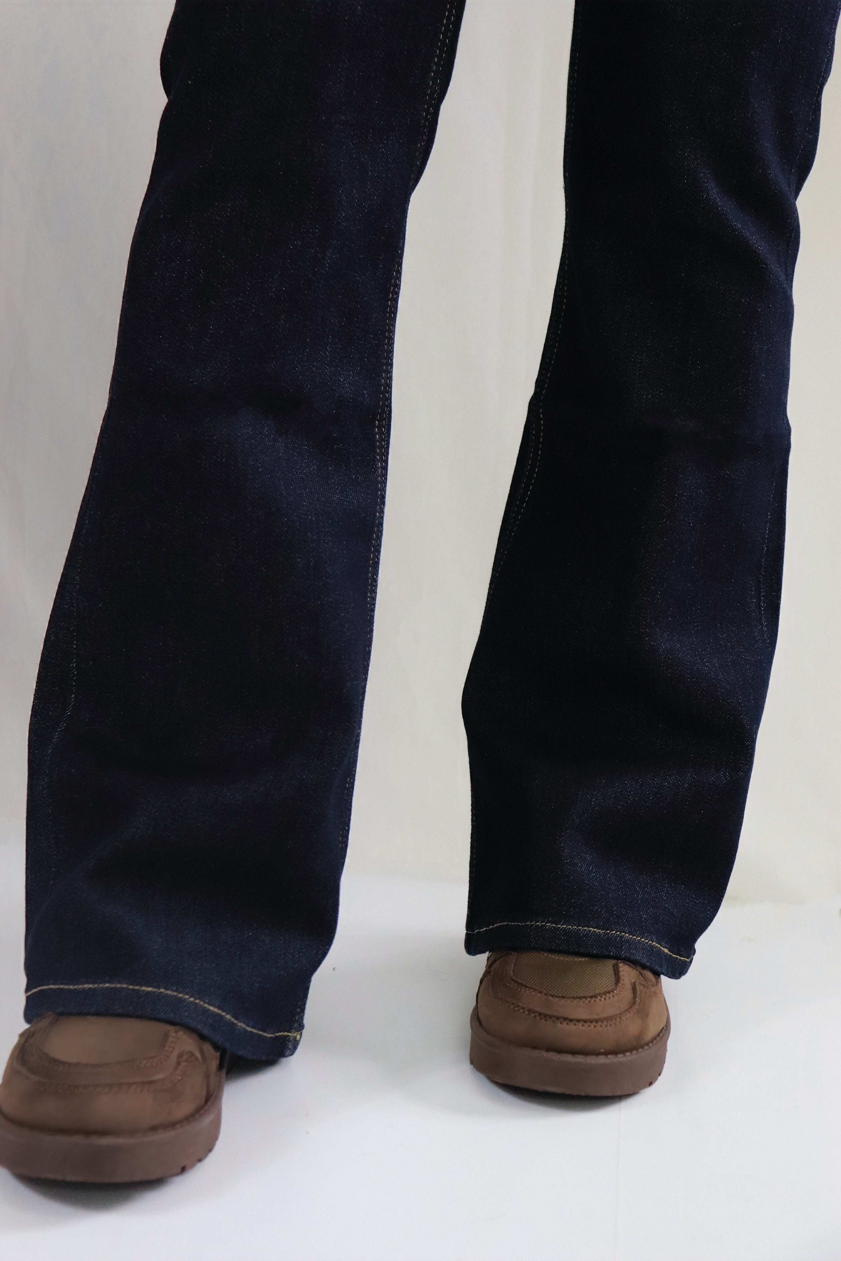 Mid waist bootcut jeans - Mörk denim