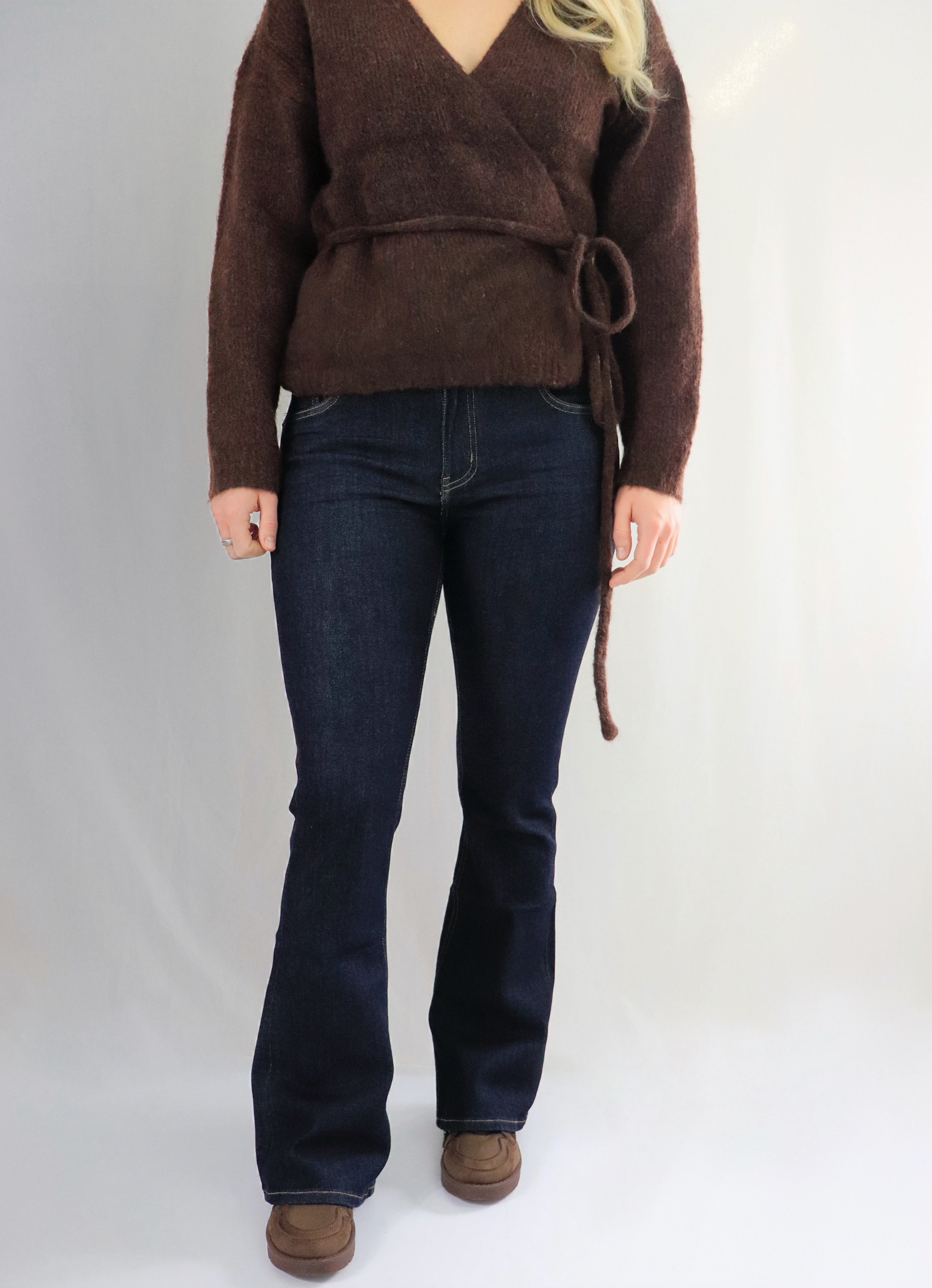 Wrap cardigan - Brun