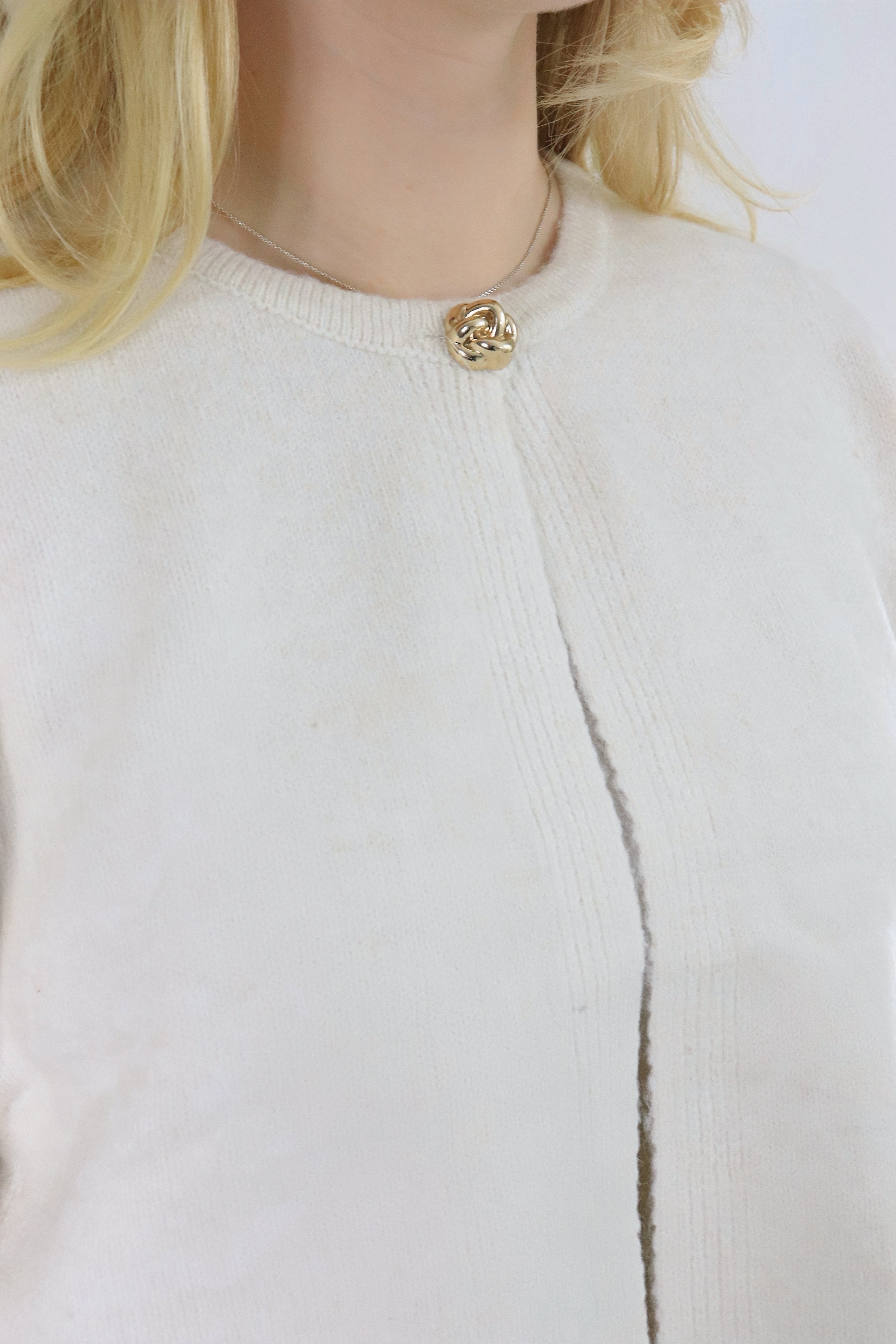 Gold button cardigan - Cream