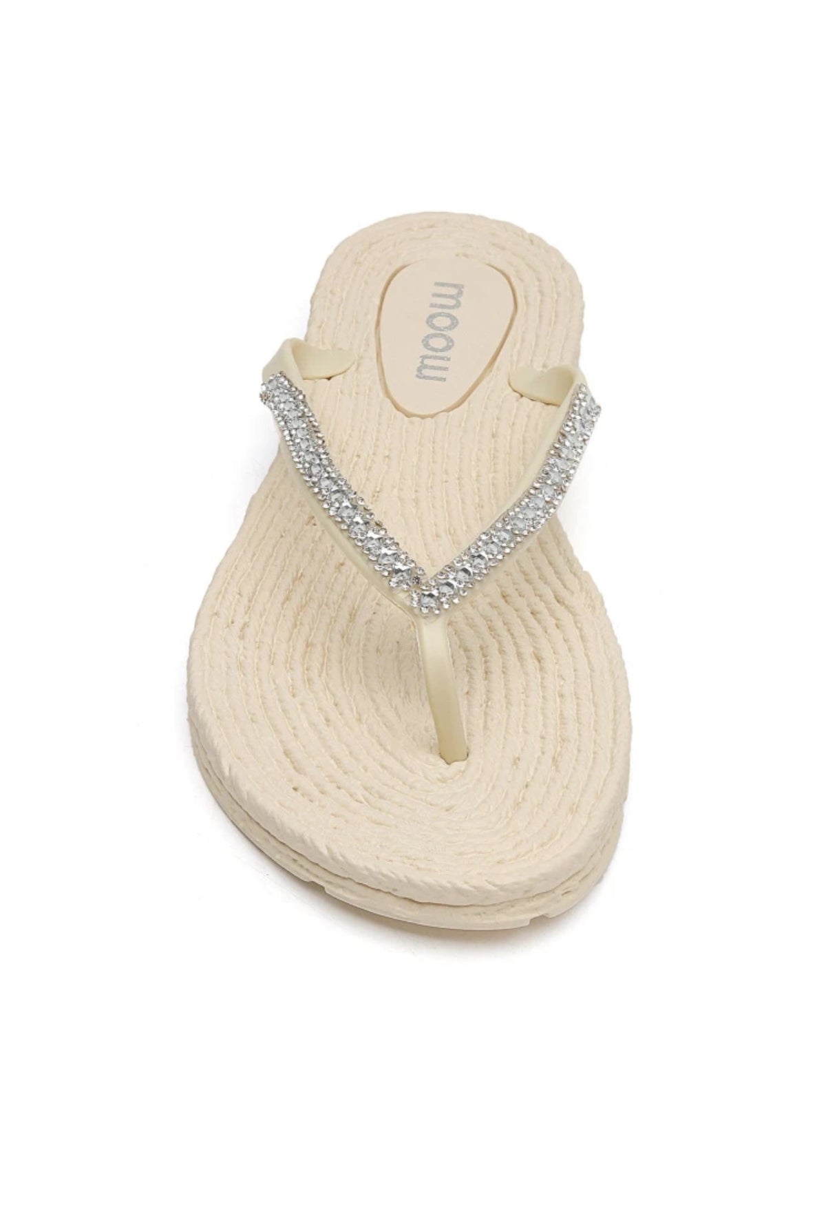 Flip Flops med strass - Beige
