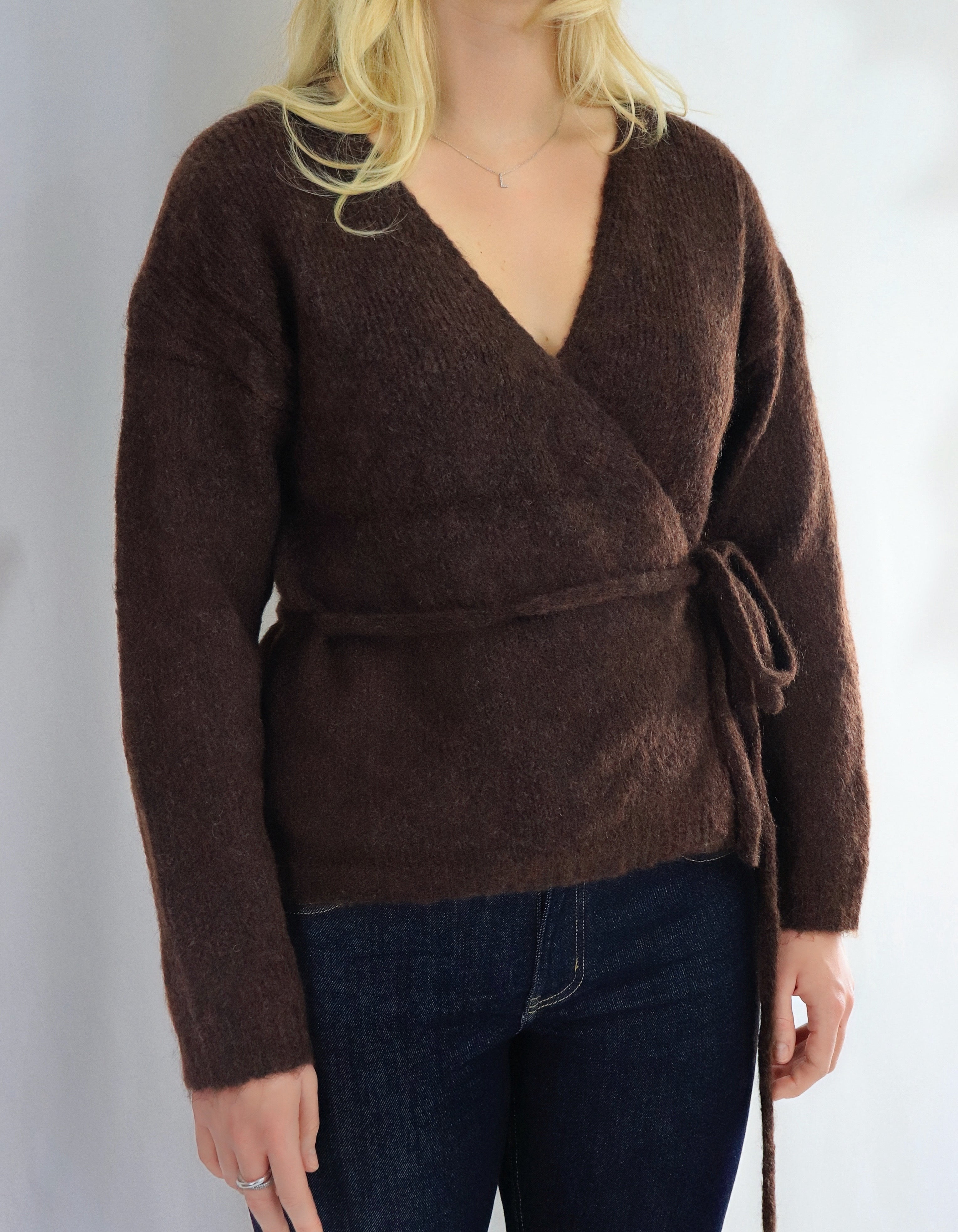 Wrap cardigan - Brun