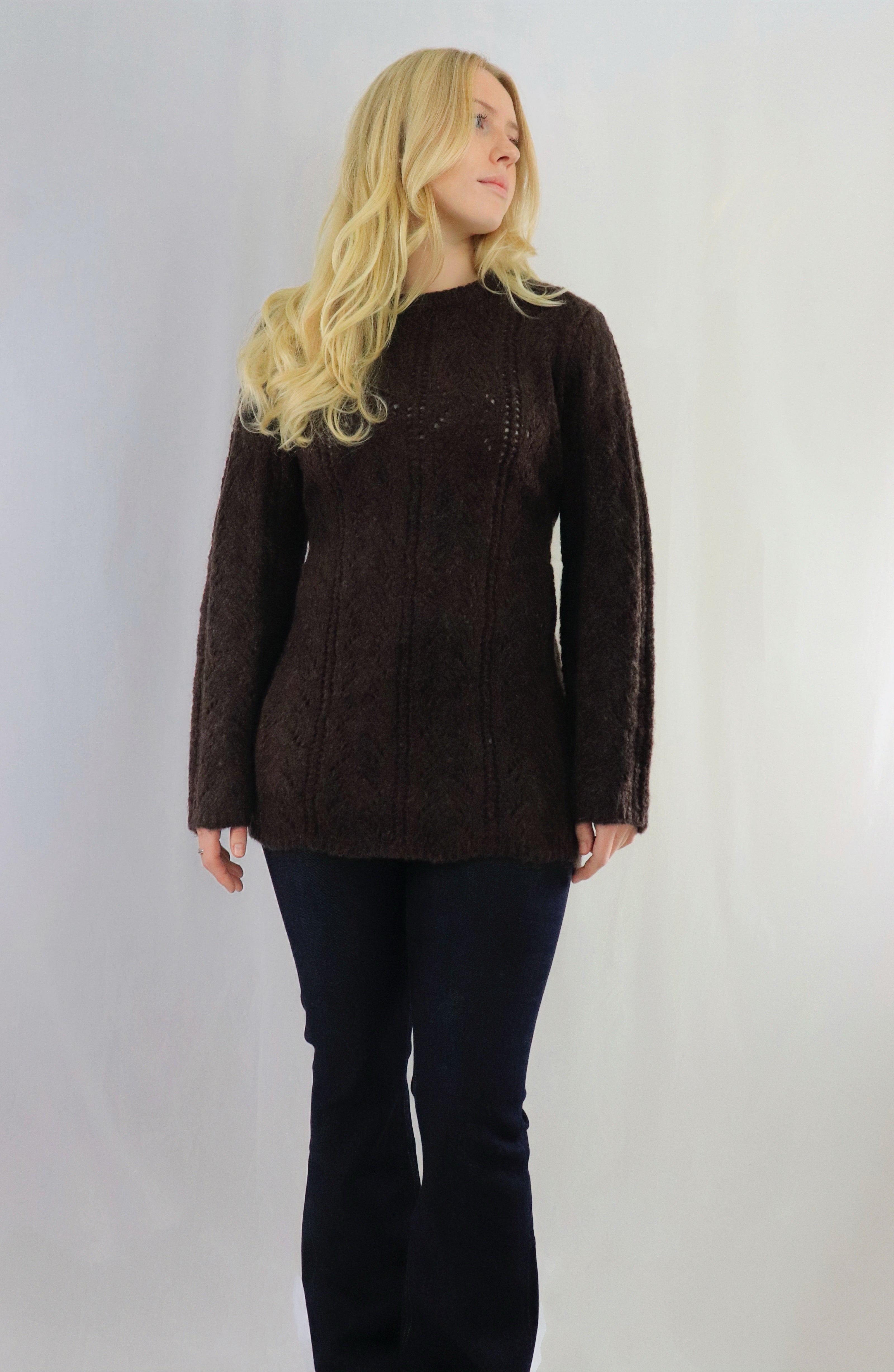 Tie waist pullover - Brun