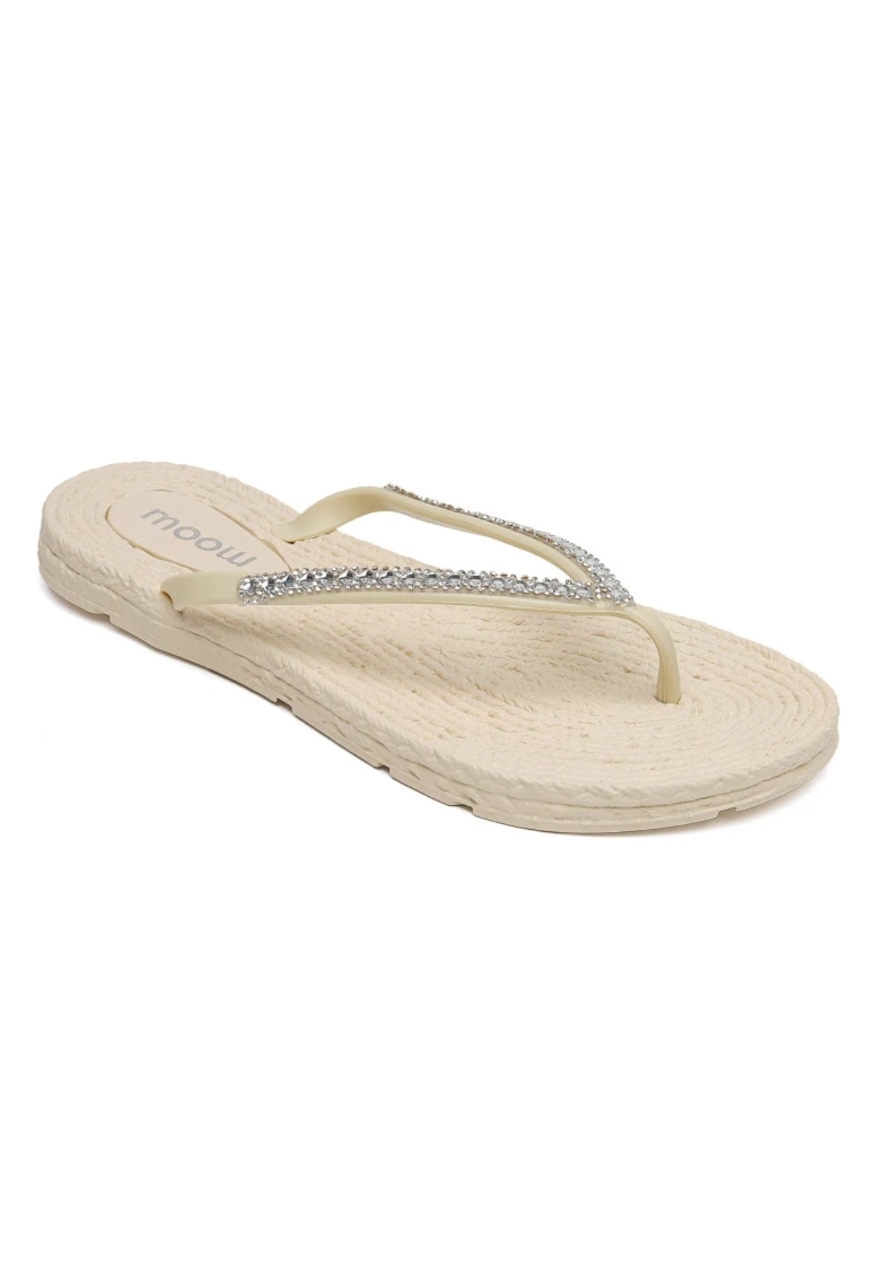 Flip Flops med strass - Beige