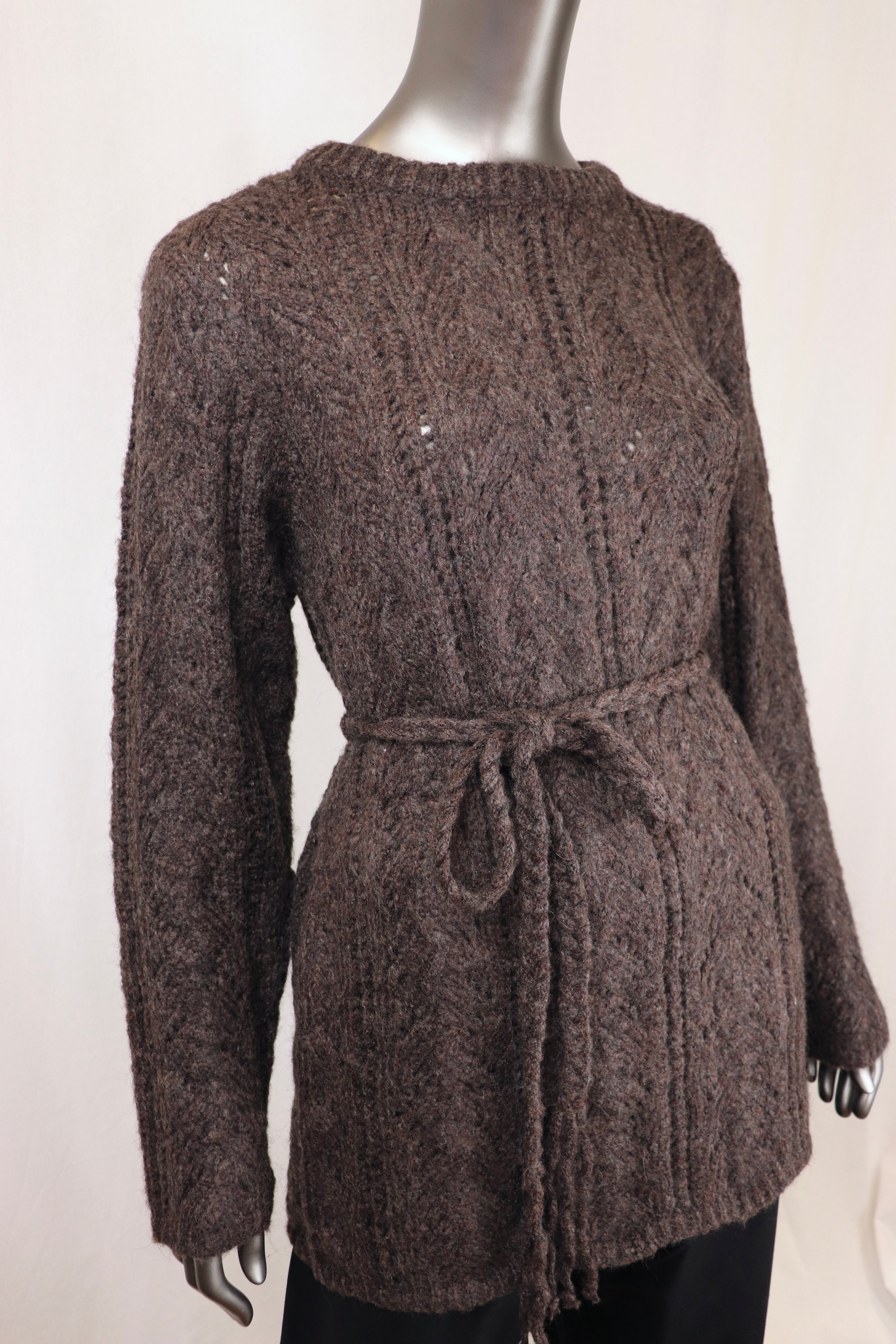 Tie waist pullover - Brun