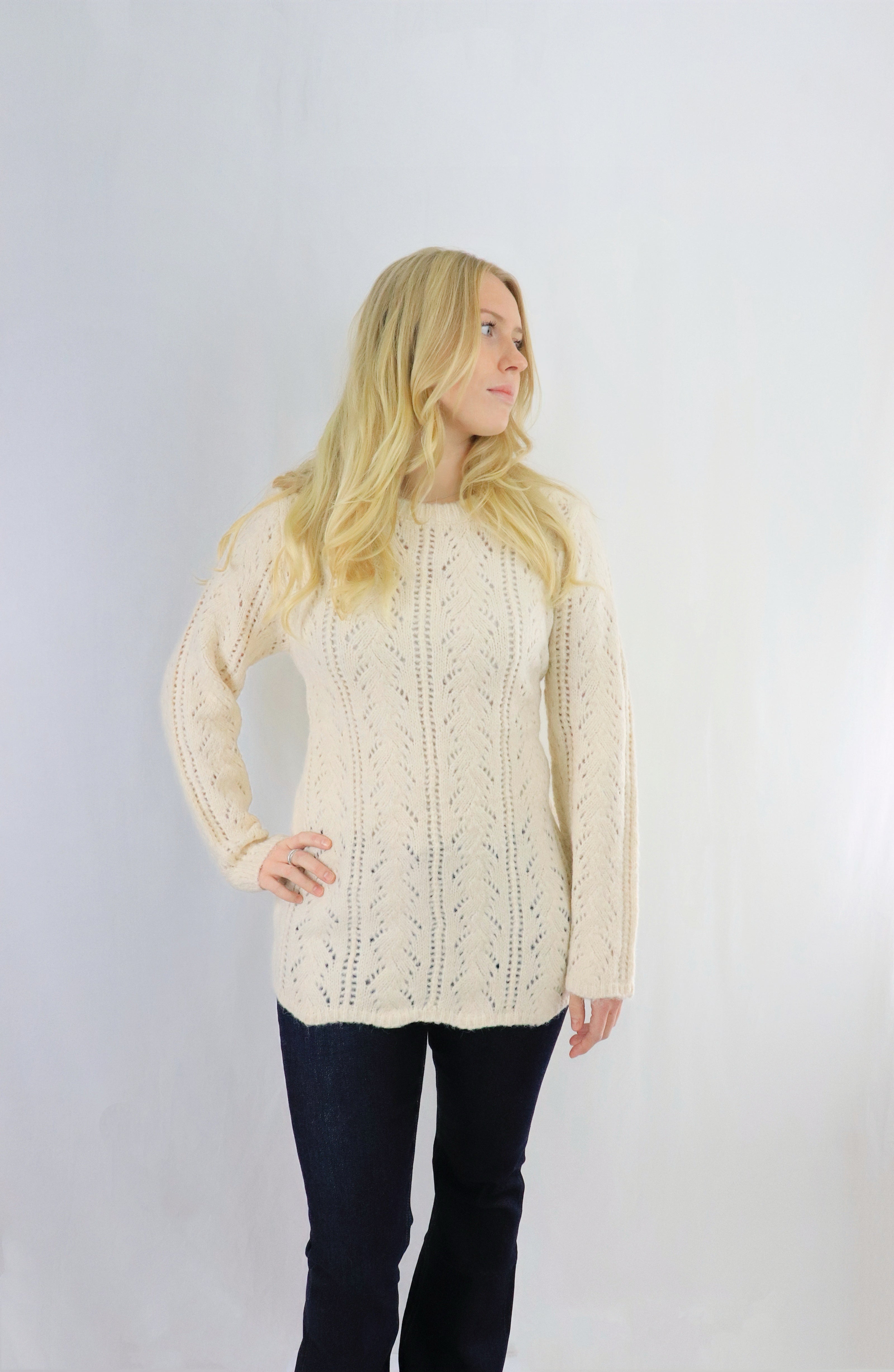 Tie waist pullover - Beige