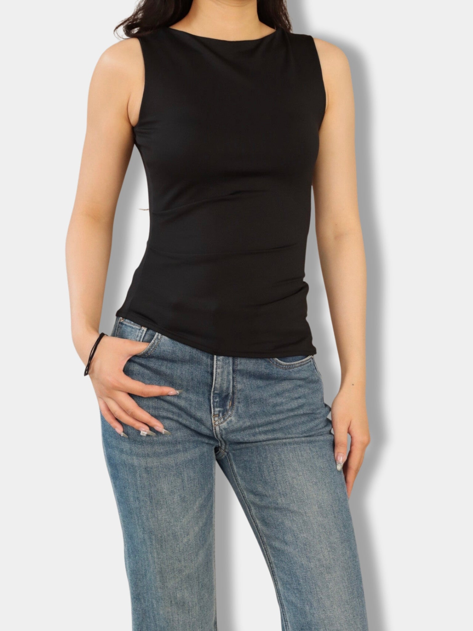 Asymmetrisk topp - Svart