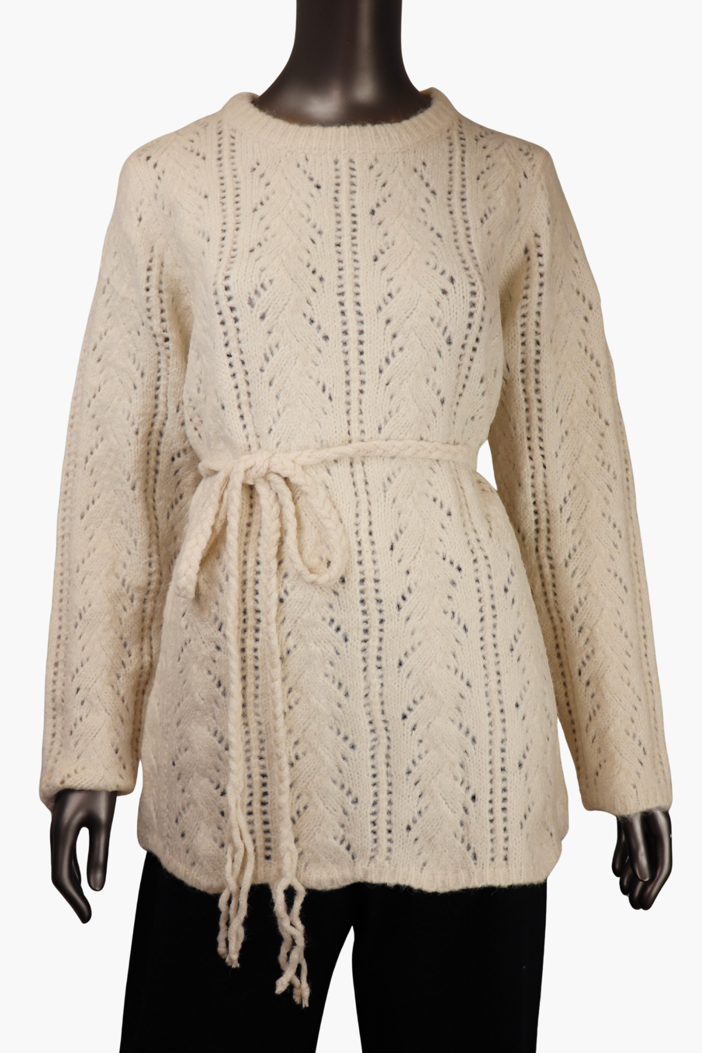 Tie waist pullover - Beige