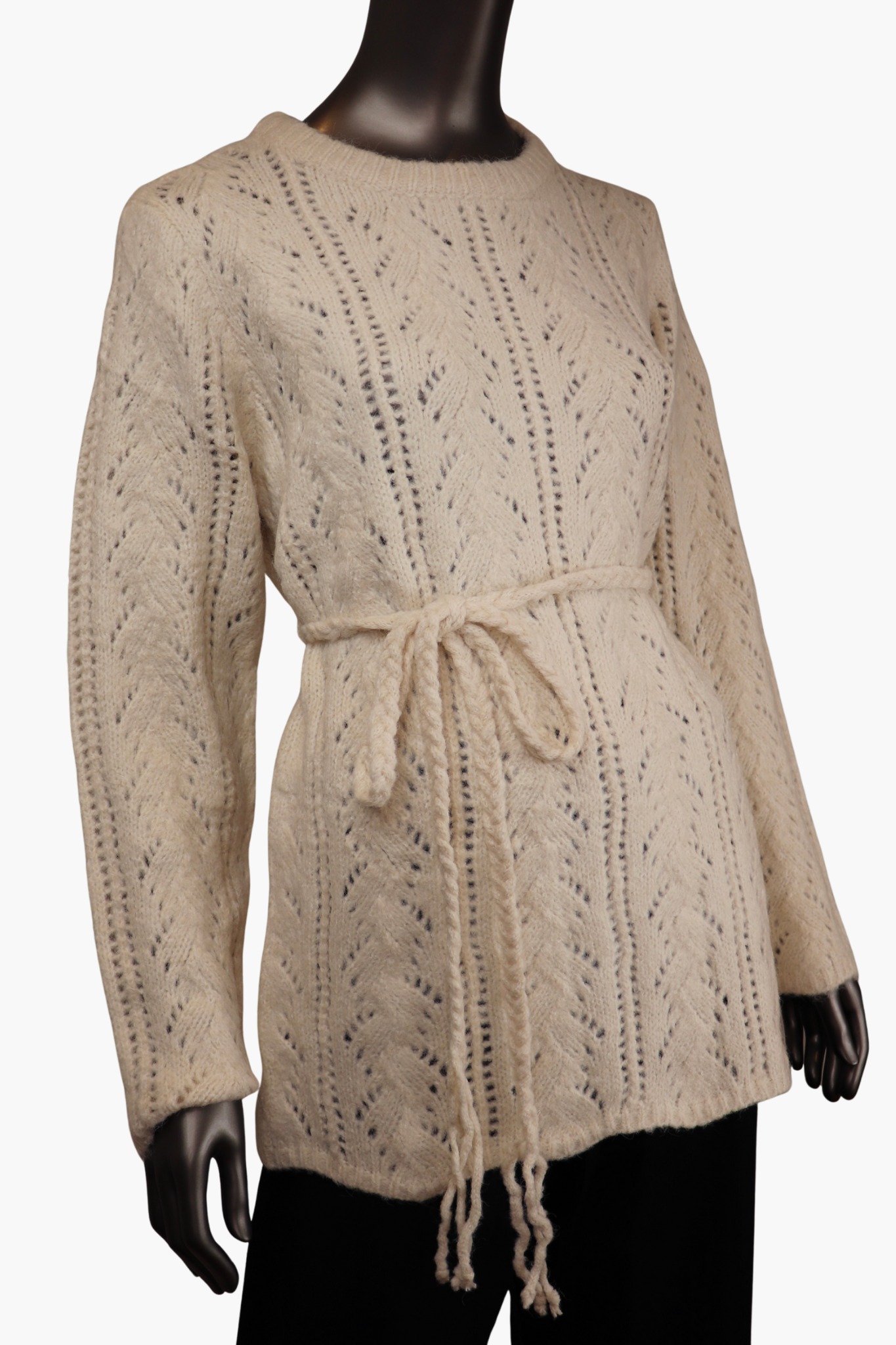 Tie waist pullover - Beige