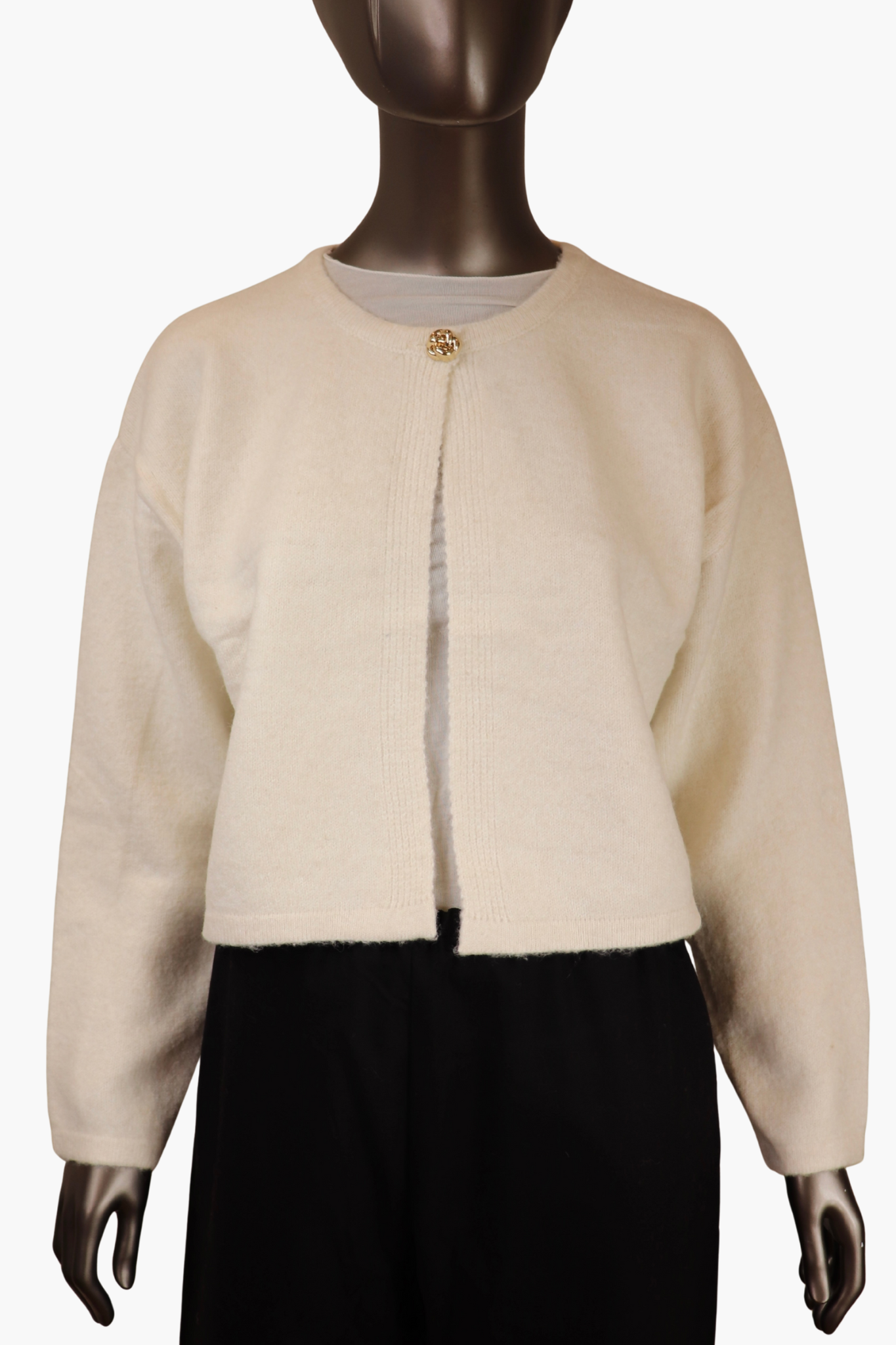 Gold button cardigan - Beige