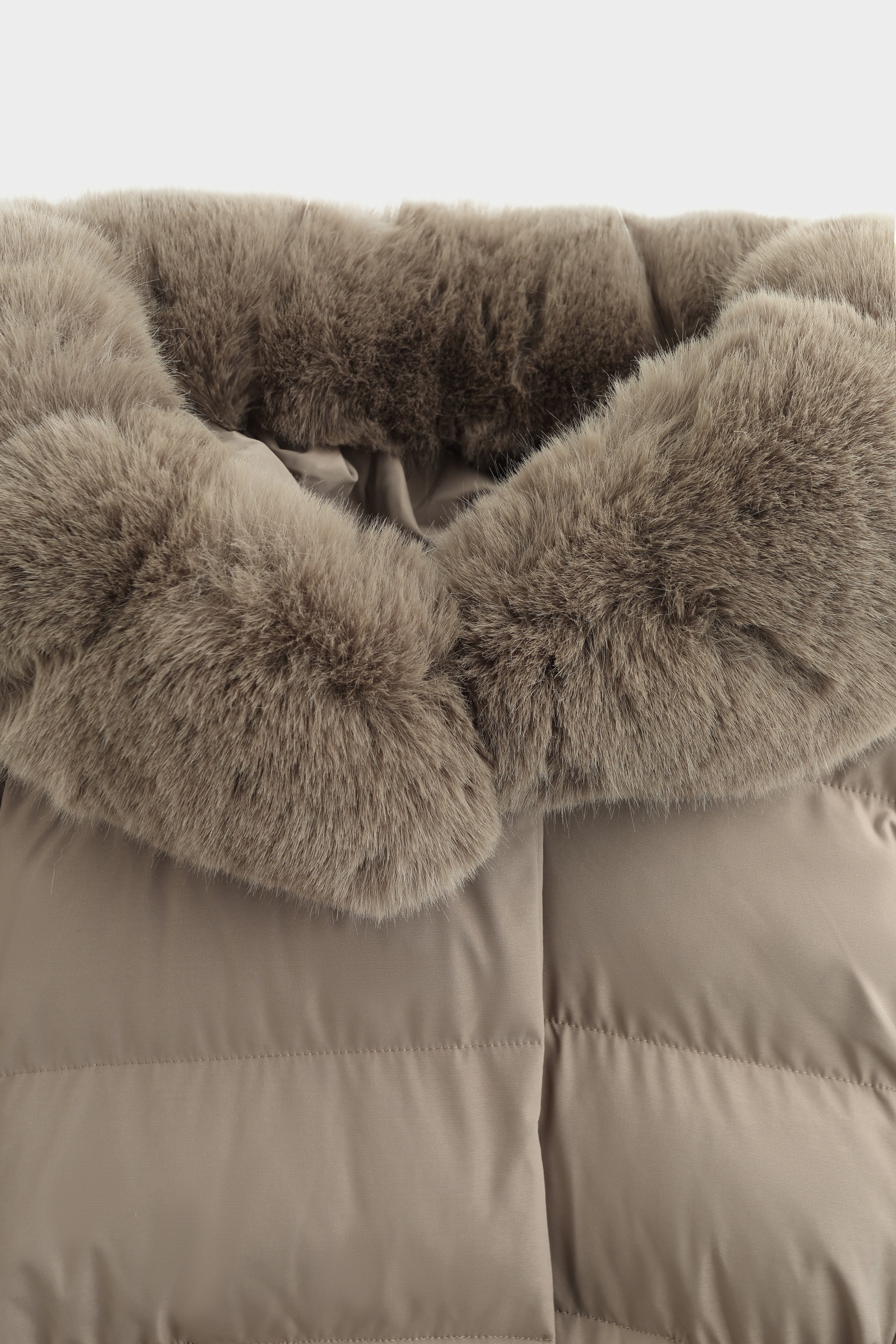 Long belted puffer coat