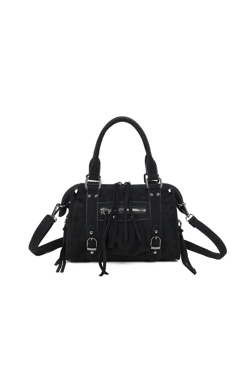Fringed handbag - Black