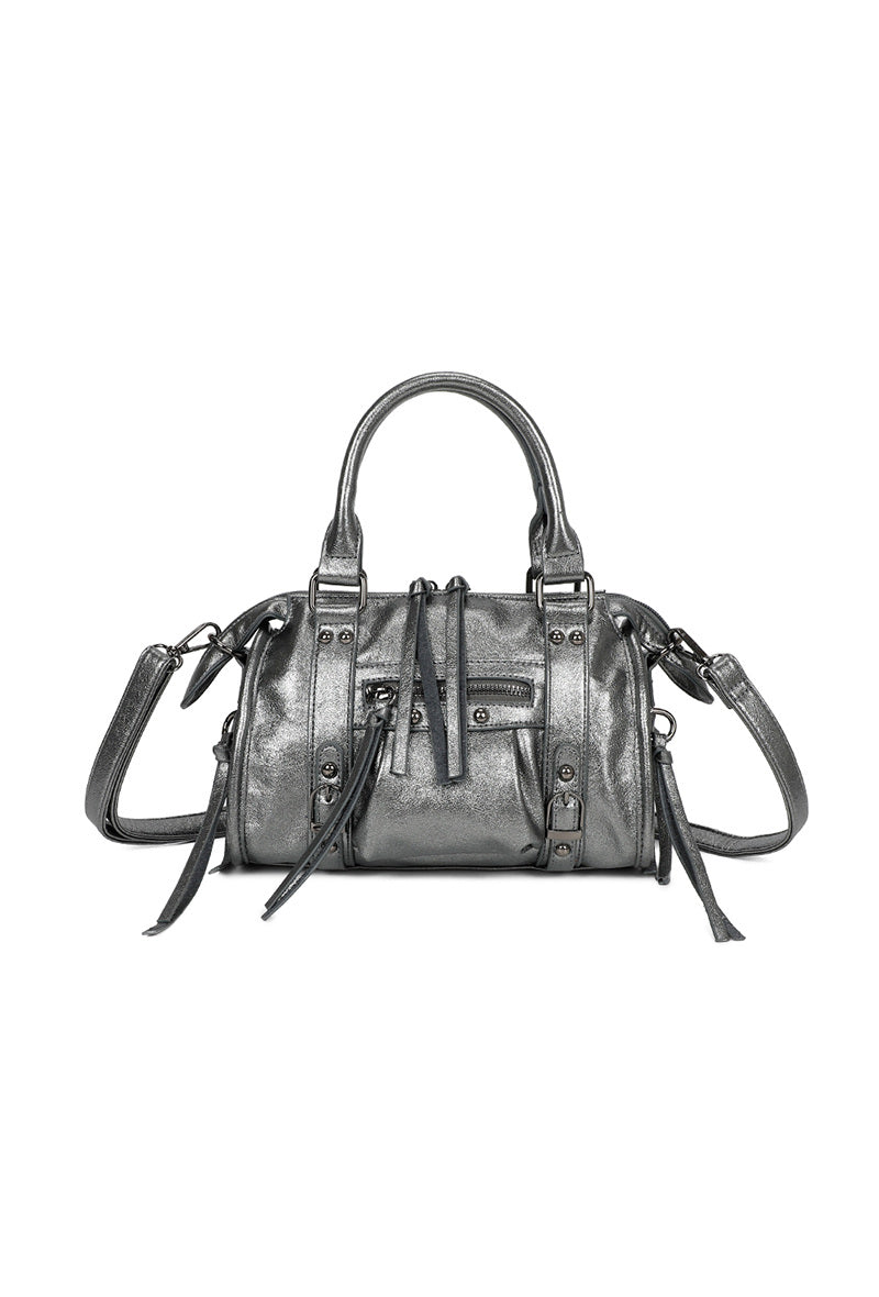 Metallic Handbag - Steel