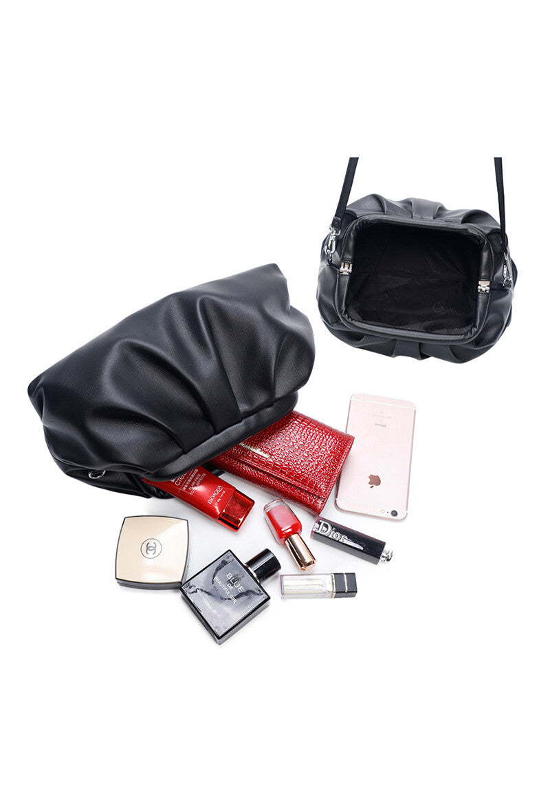 Faux leather clutch - Svart